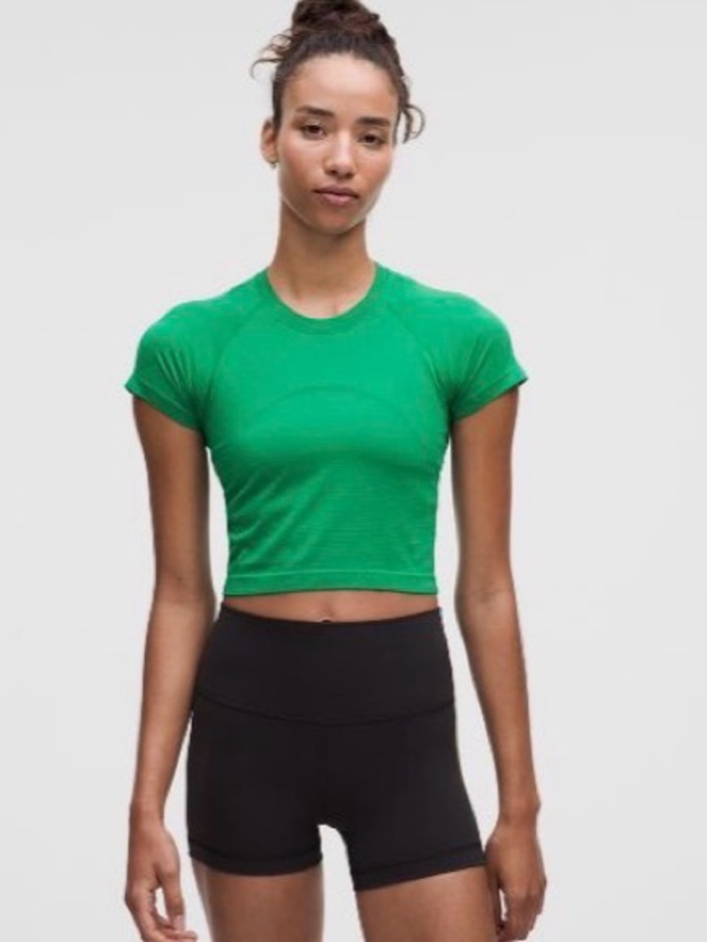 lululemon athletica Bright Green Swiftly-Tech Cropped Short Sleeve Shirt